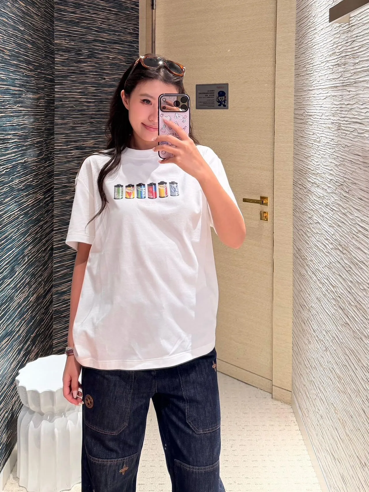 Louis Vuitton/Louis Vuitton Film Jar Printed Short Sleeves